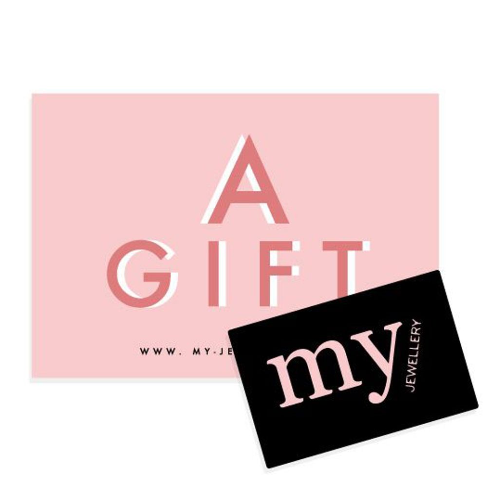 Giftcard van MyJewellery, deze worden gezien als een cadeau en terwijl een voucher meer geschikt is voor campagnes.