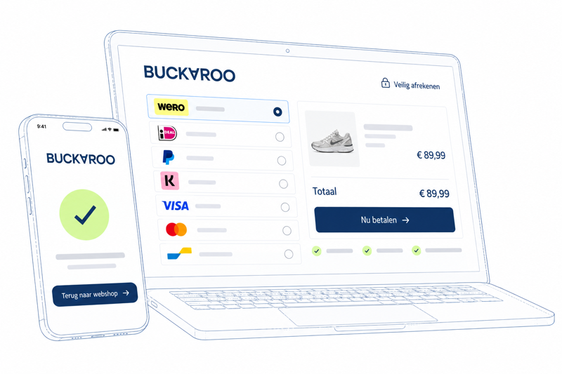 Buckaroo betaalsysteem checkout op smartphone