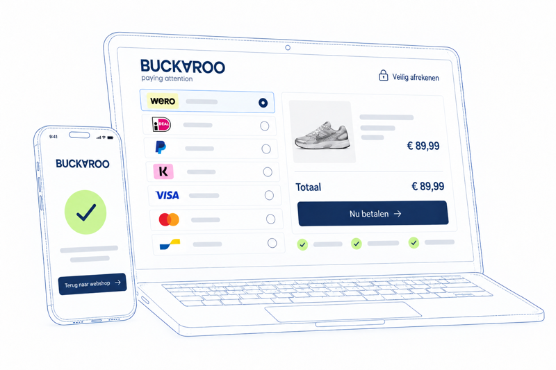 Buckaroo betaalsysteem checkout op smartphone
